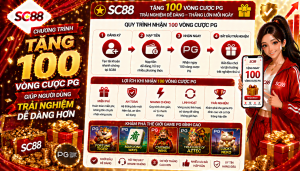Chương trình SC88 tặng 100 vòng cược PG giúp người dùng trải nghiệm dễ dàng hơn