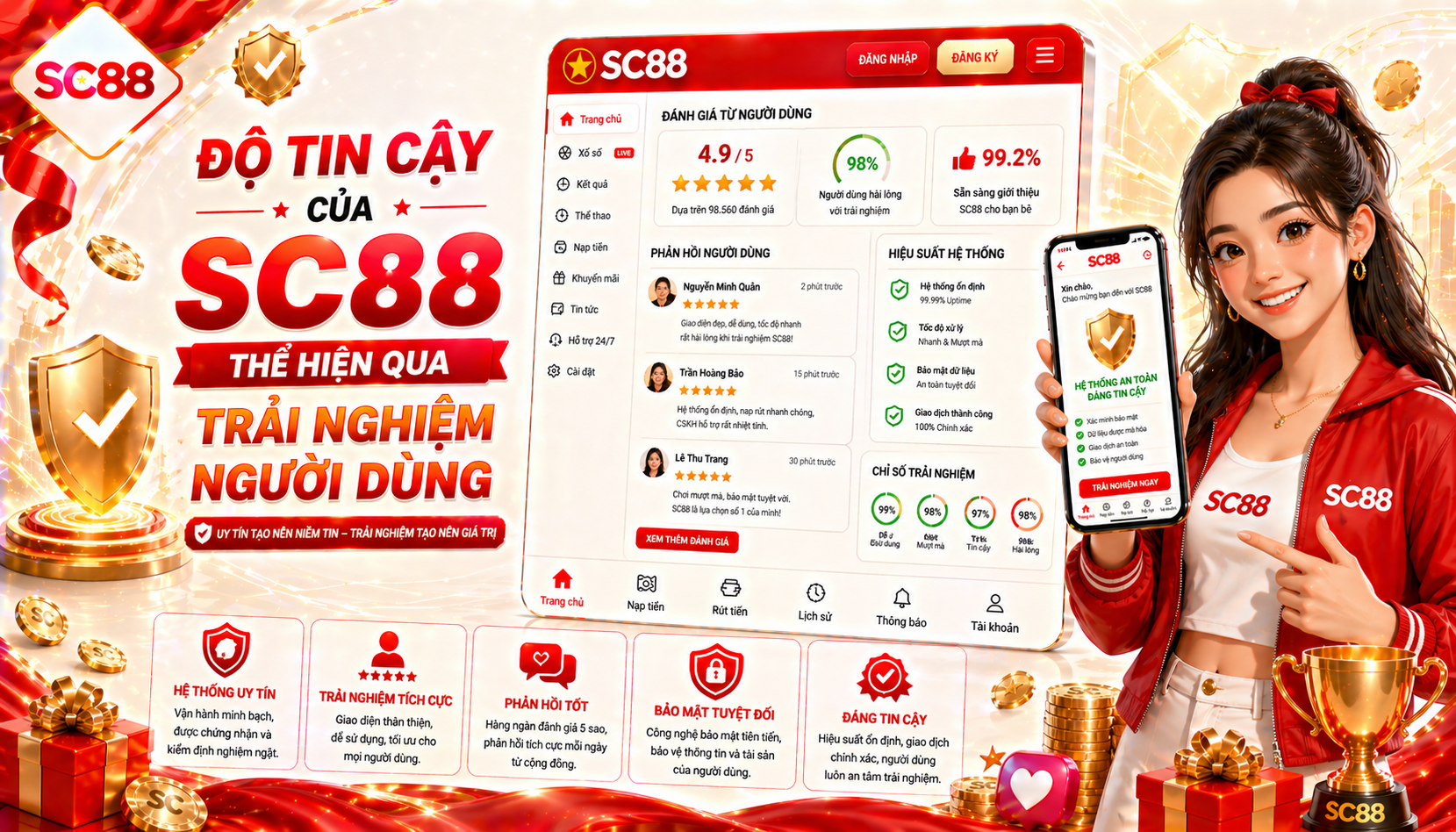 Độ tin cậy của sc88 thể hiện qua trải nghiệm người dùng