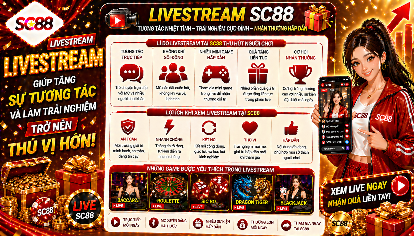 Tham gia livestream SC88 chỉ cần vài bước đơn giản và nhanh chóng