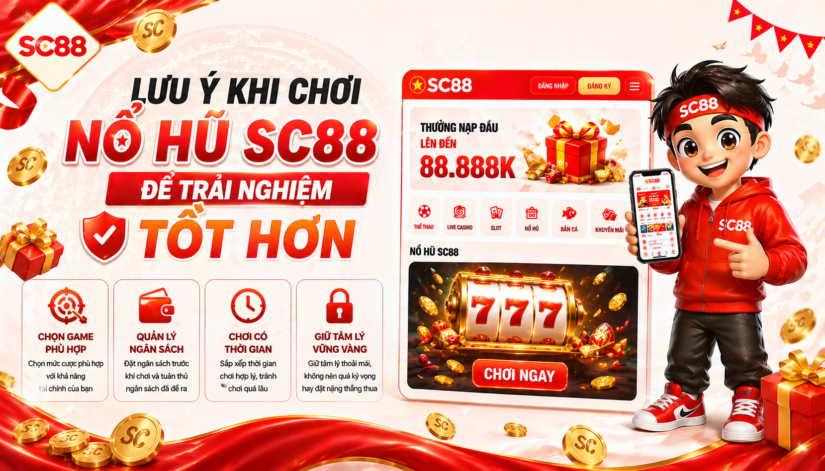 Lưu ý khi chơi nổ hũ sc88 để trải nghiệm tốt hơn
