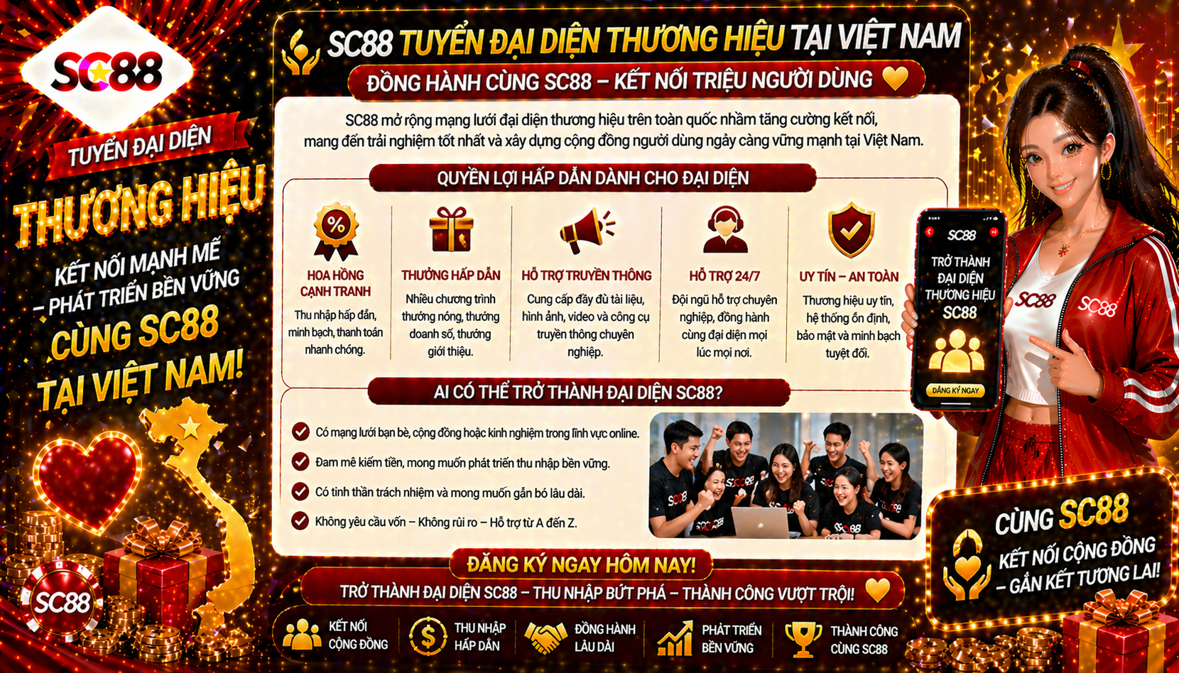 SC88 tuyển đại diện thương hiệu nhằm tăng kết nối với người dùng tại Việt Nam