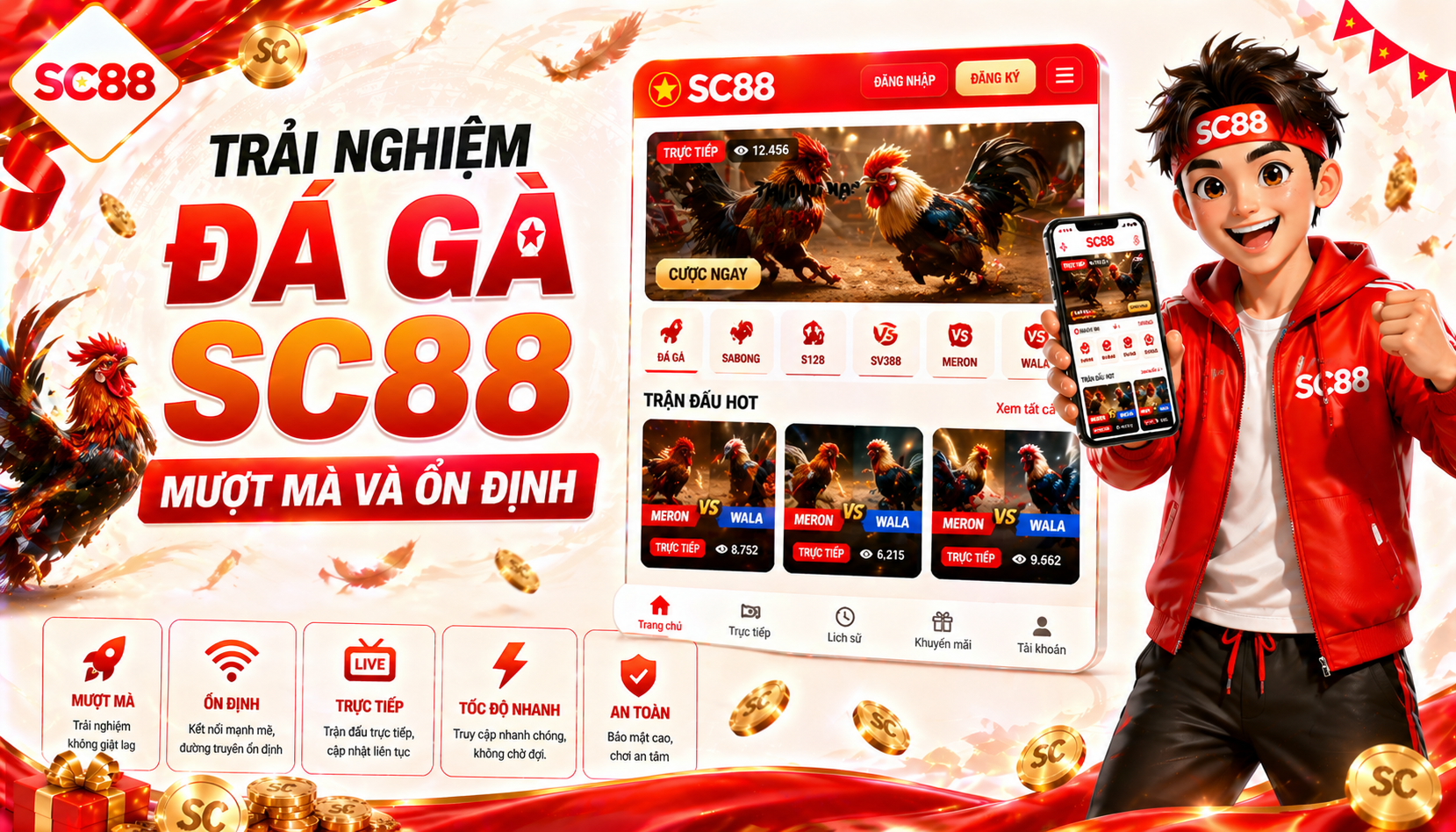 Trải nghiệm đá gà sc88 mượt mà và ổn định